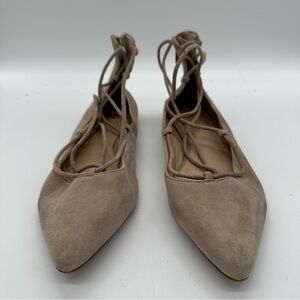 Vince Camuto Taupe Lace-Up Flats 8.5